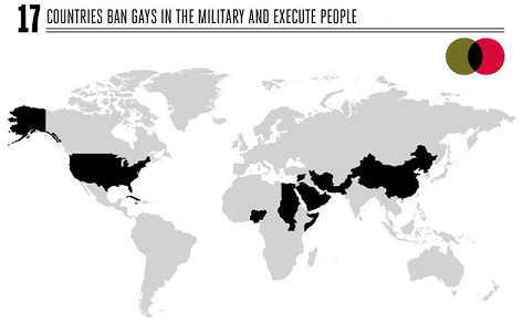 countries ban gays in the military and execute people