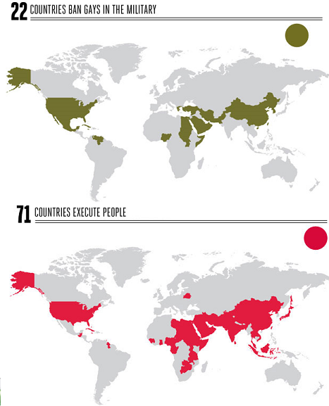 gays military capital punishment world map