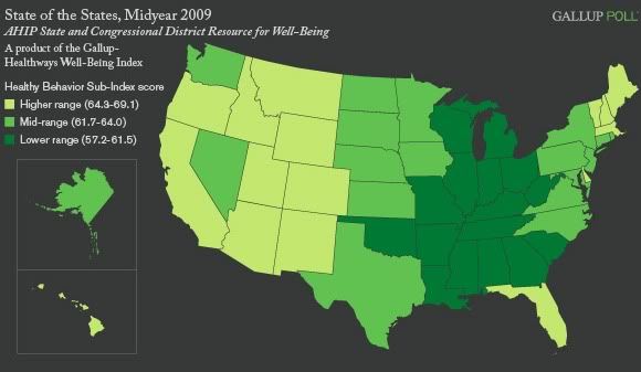 healthy behaviour us map