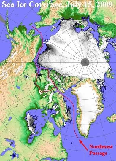 ice-free northwest passage map
