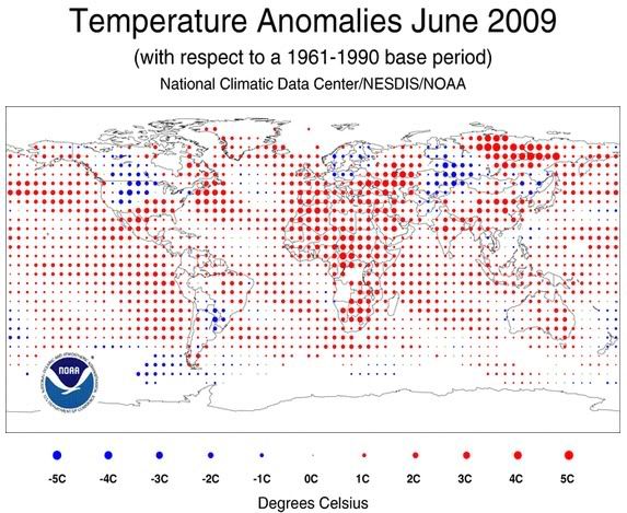 june 2009 temperature anomalies