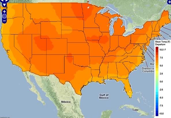 21st century global warming map of the us