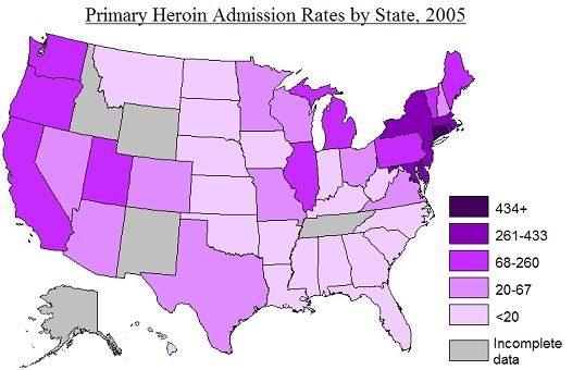 heroin map of the united states