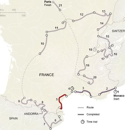 tour de france 2009 map