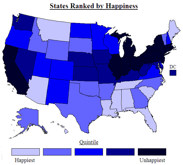 united states happiness map
