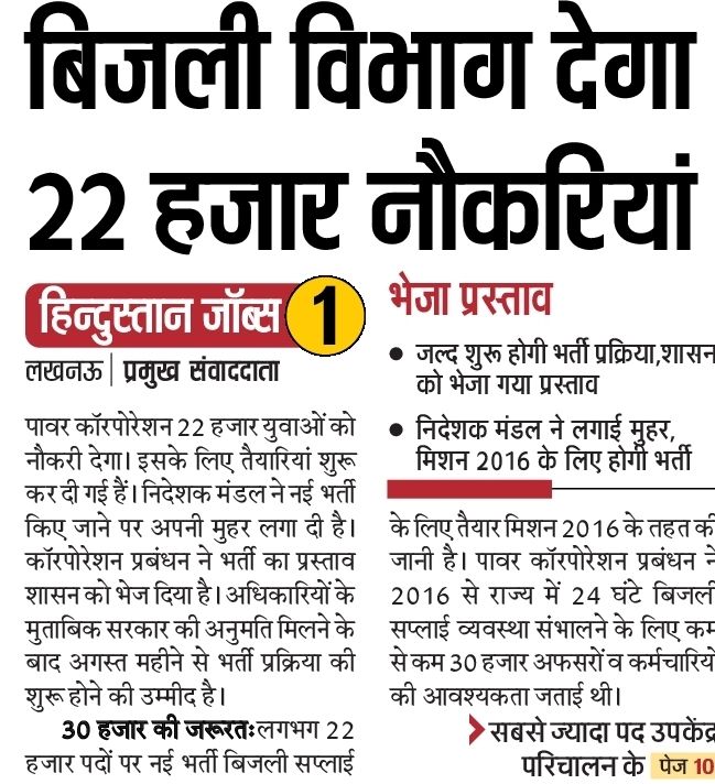 UPPCL VACANCIES FOR 2016 RECRUITMENT