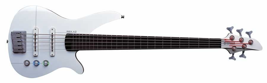 Gitar Bass Yamaha RBX 5A2 Warna Putih kombinasi Abu Abu